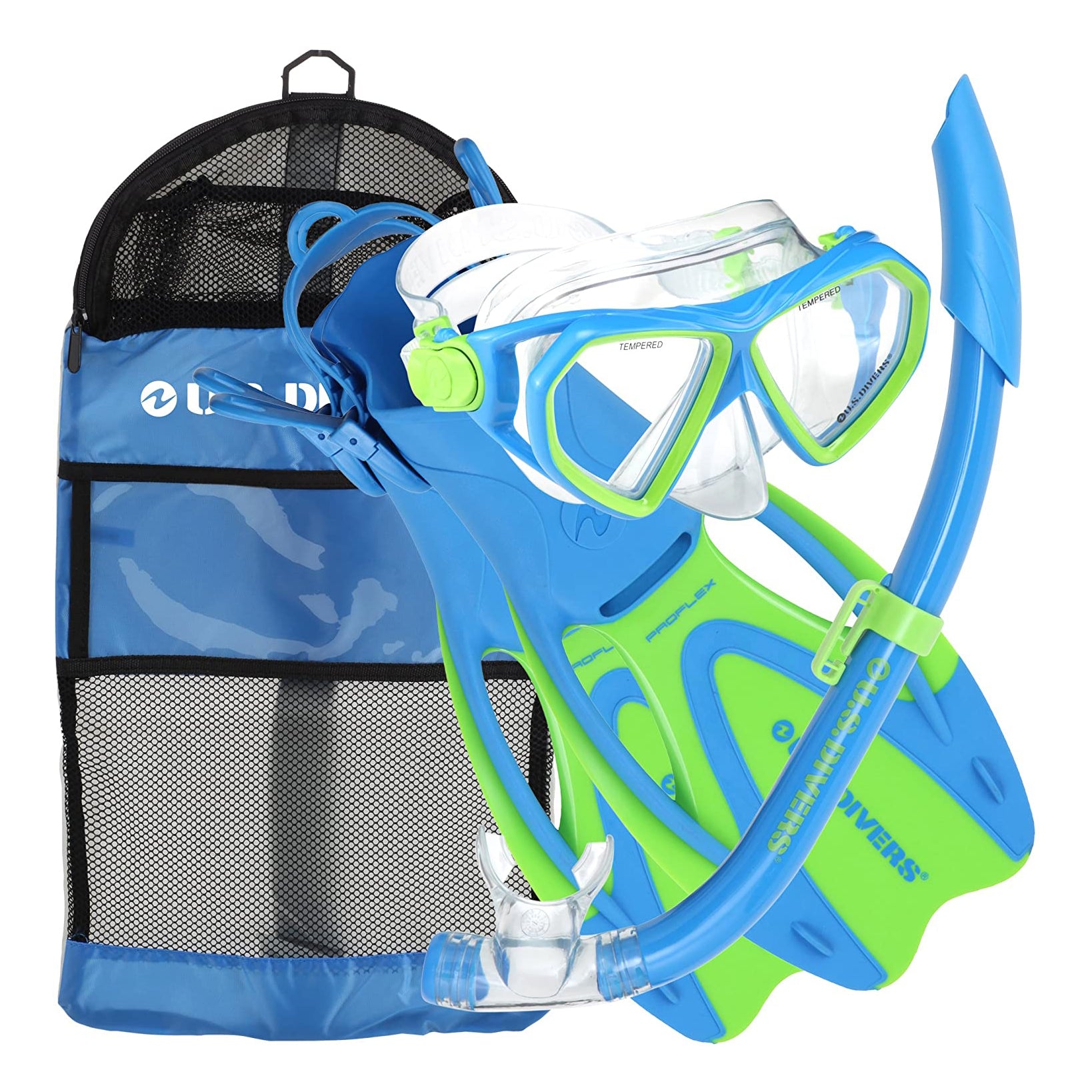 U.S. Divers Kids Dorado Mask, Proflex Fins, & Sea Breeze Snorkel Set (Used)