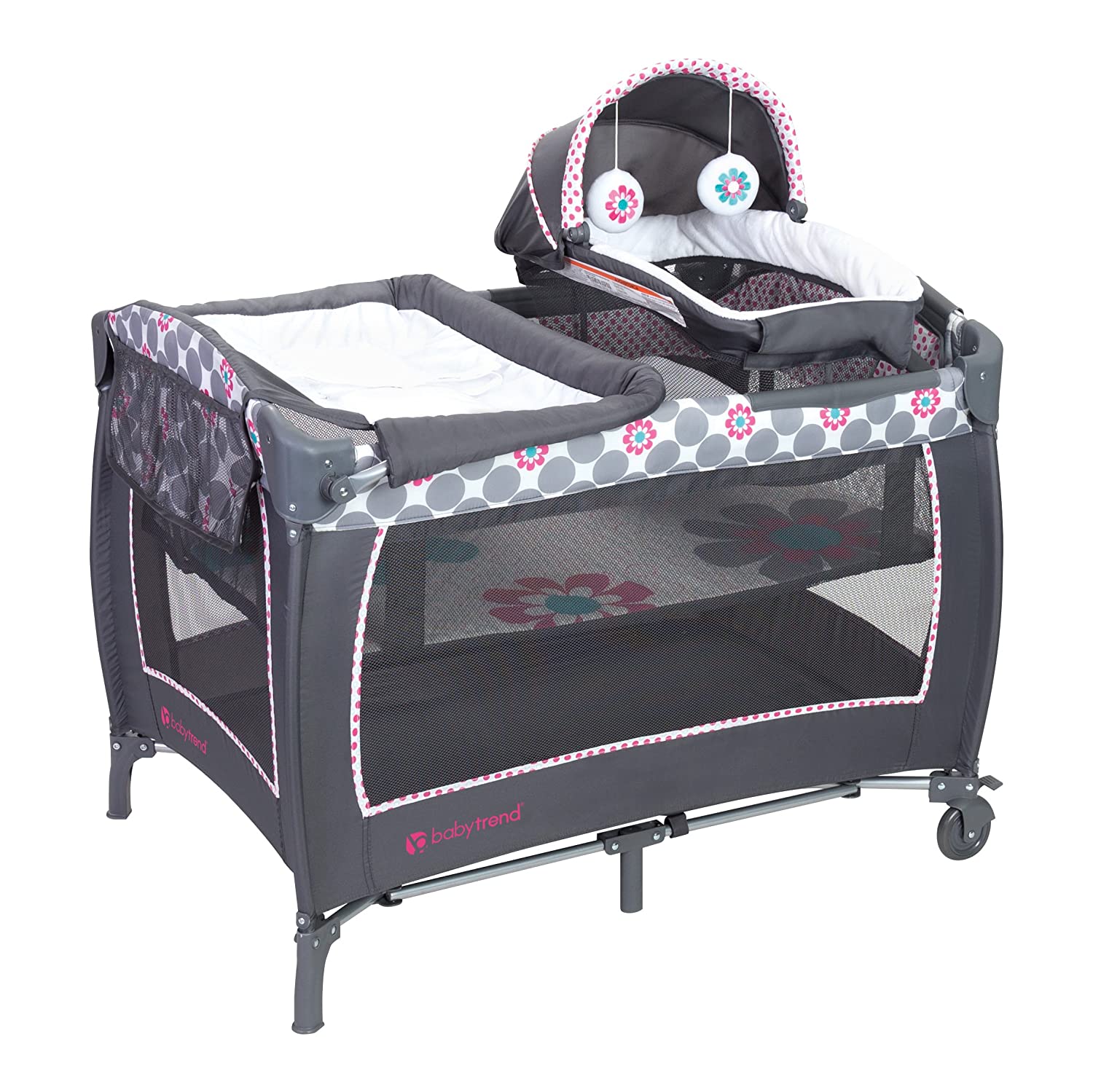 Baby Trend Lil Snooze Deluxe 2 Nursery Center with Changing Table, Daisy Dots - VMInnovations