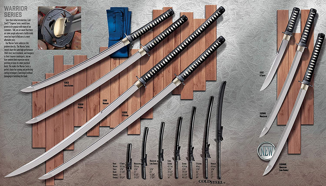 Cold Steel 88BKW 29.25-Inch Warrior Series Katana Sword with Wood Scabbard - VMInnovations