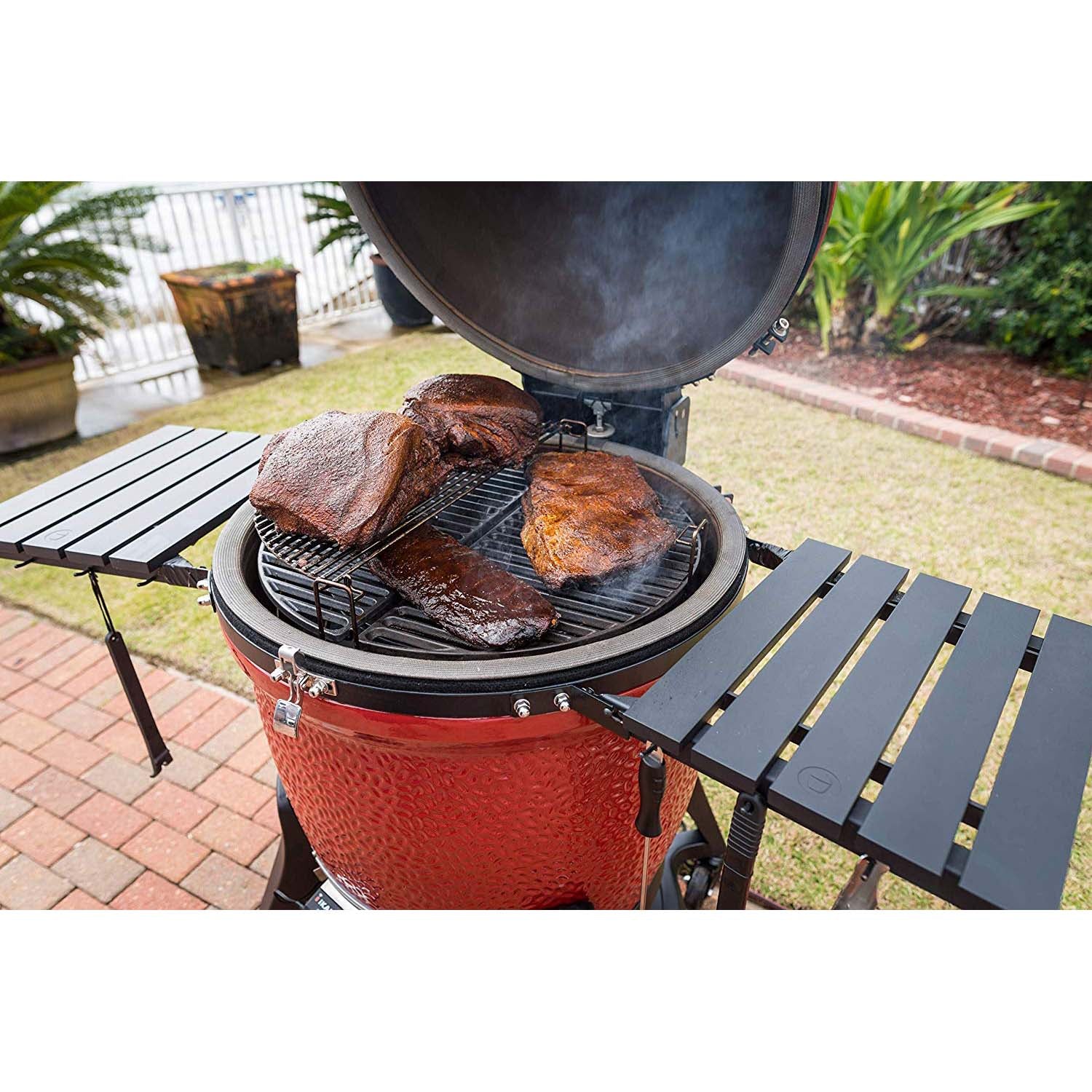 Kamado Joe BJ24NRHCI Big Joe III 24 In. Portable BBQ Ceramic Charcoal Grill, Red - VMInnovations