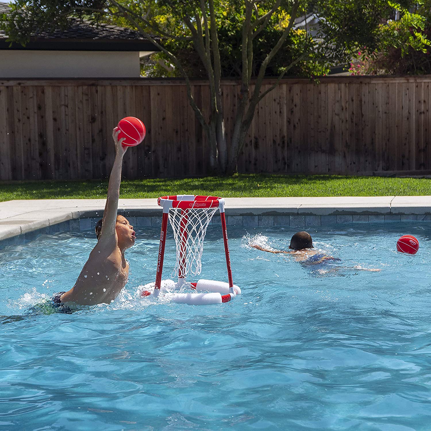 GoSports Splash Hoop 360 Floating Pool Game with Hoop 2 Balls & Pump (Open Box) - VMInnovations