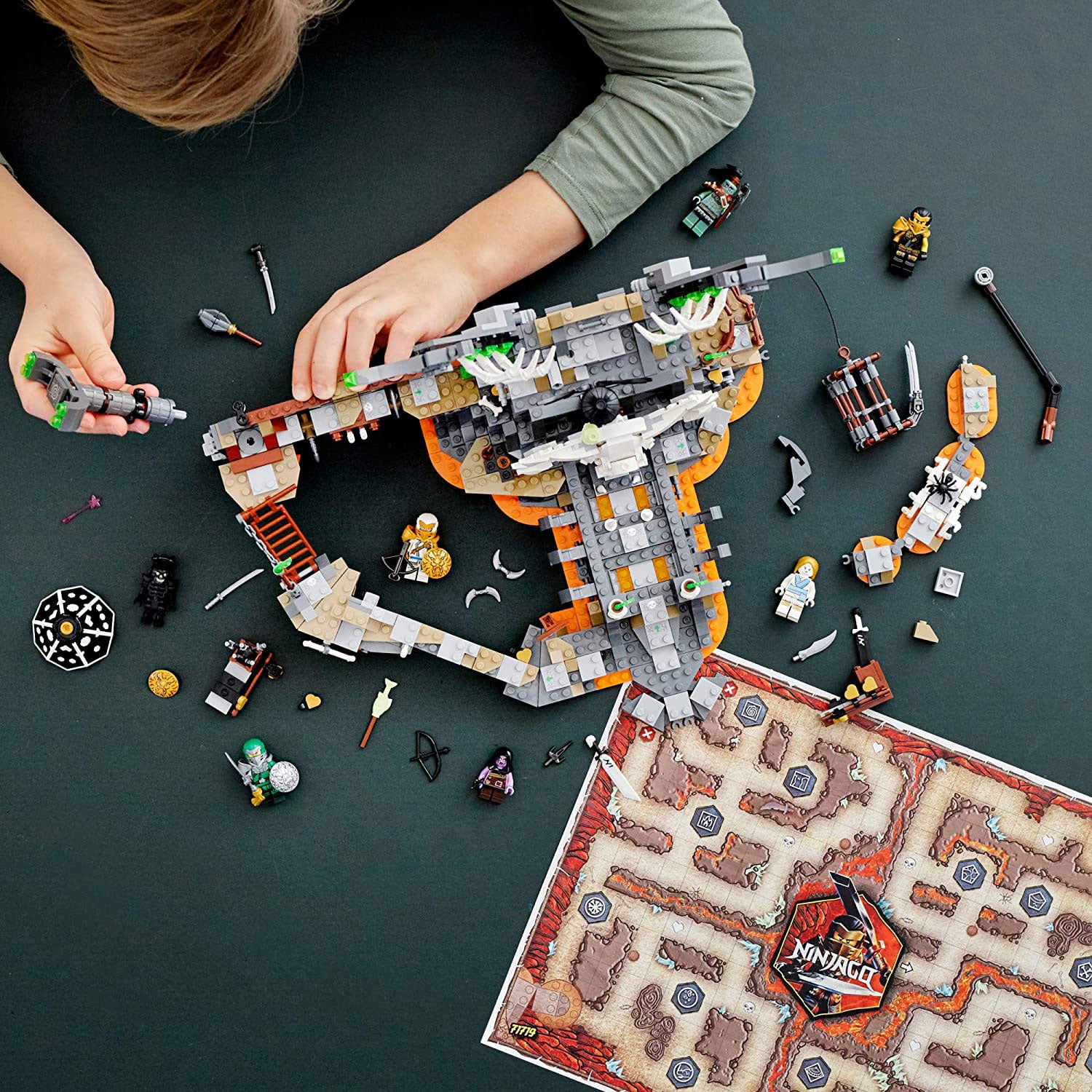 LEGO 71722 NINJAGO Skull Sorcerers Dungeons Playset and Board Game (1171 Pieces)