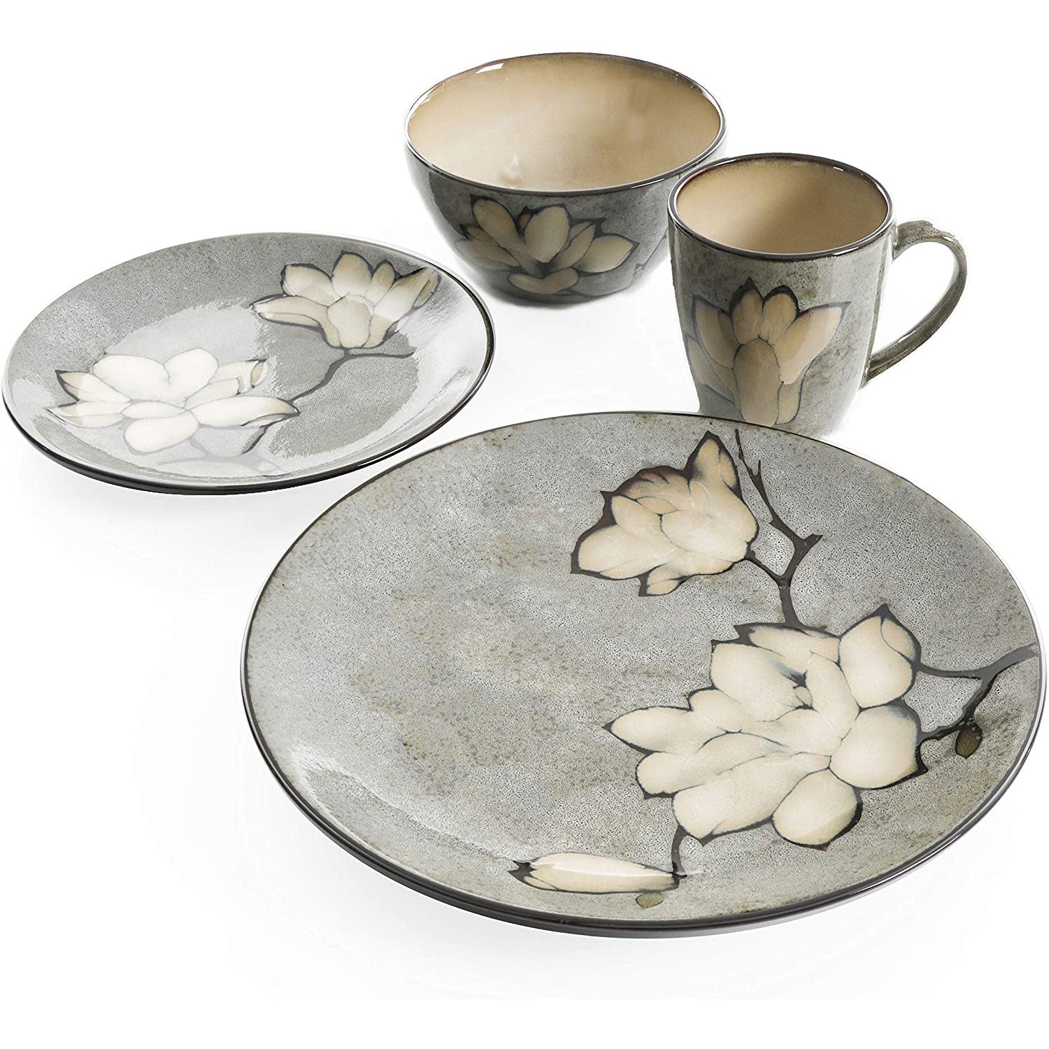 Gibson Elite 16 Piece Reactive Glaze Dinnerware Set Plates, Bowls, & Mugs (Used)