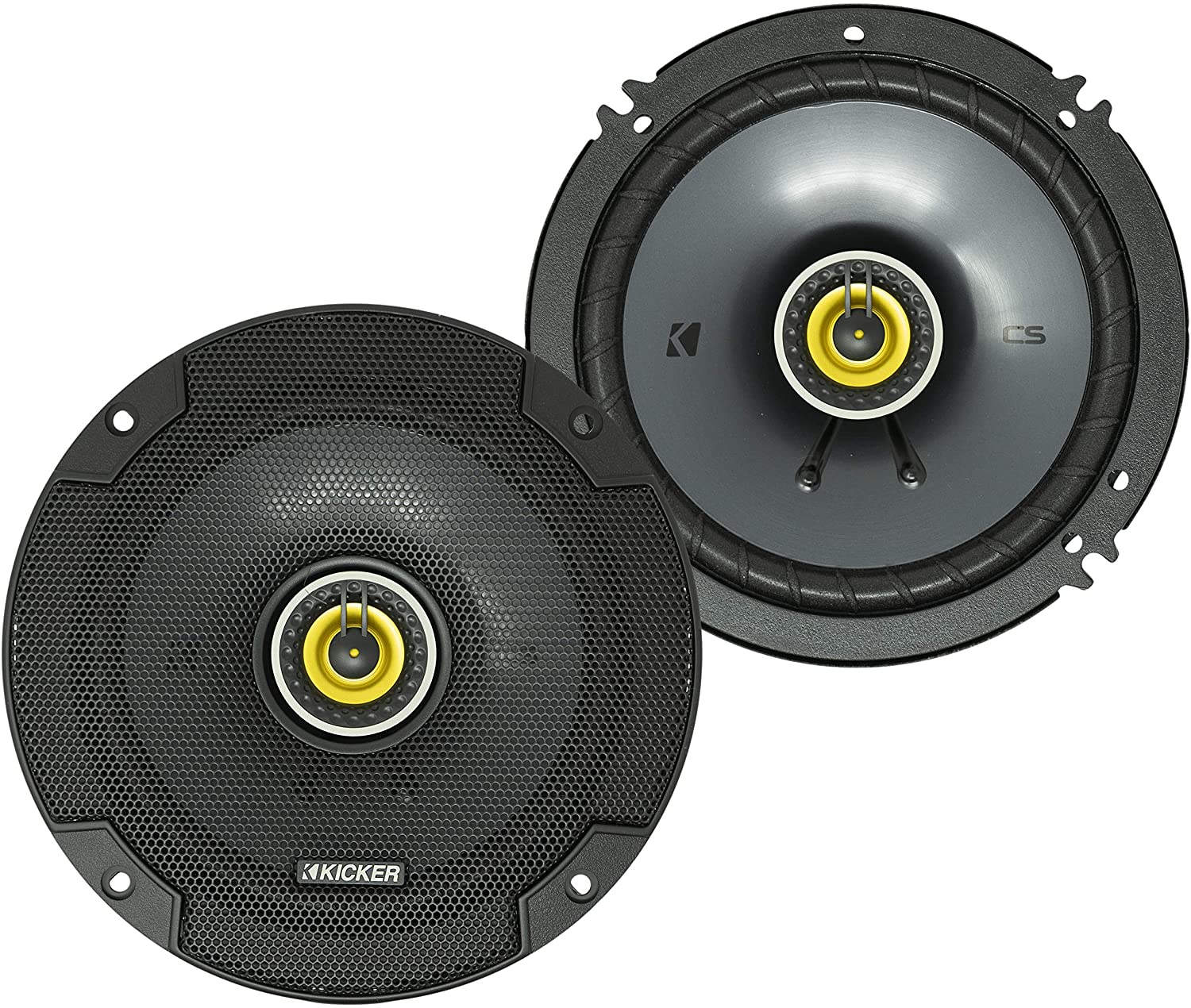 Kicker CS 6.5 Inch Car Audio Speaker with Woofers, Yellow (2 Pack) (Open Box) - VMInnovations