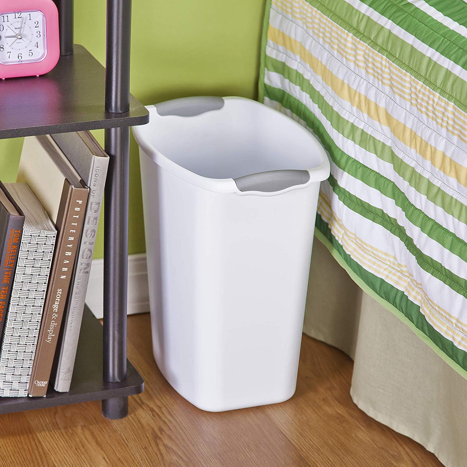 Sterilite 10358006 3 Gallon/11.4 Liter Wastebasket with Titanium Inserts, White