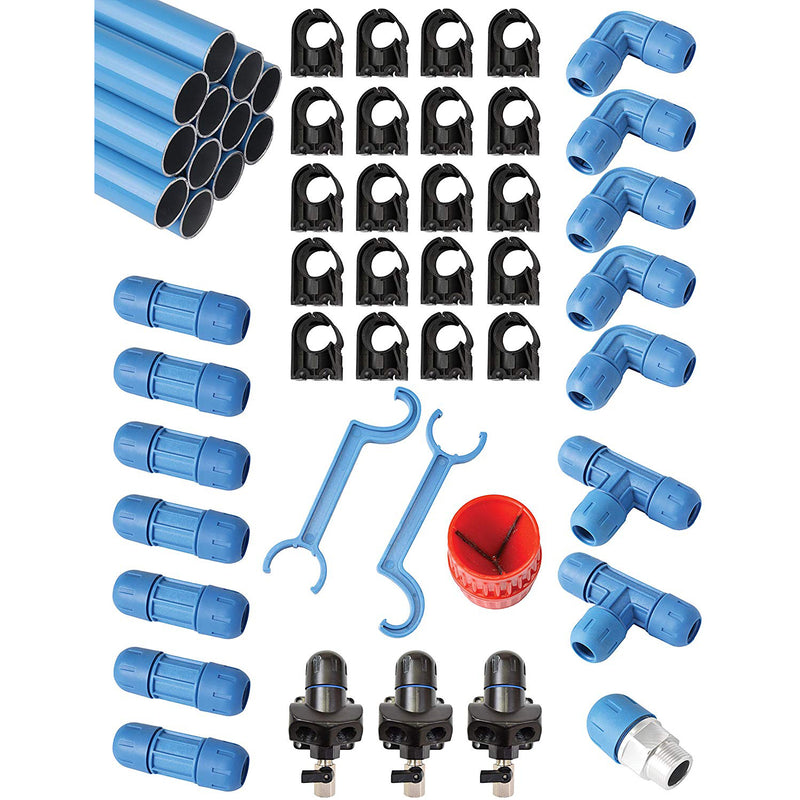 Rapid Air F28090 1 Inch Fastpipe 90 Ft Compressed Air Piping System Master Kit