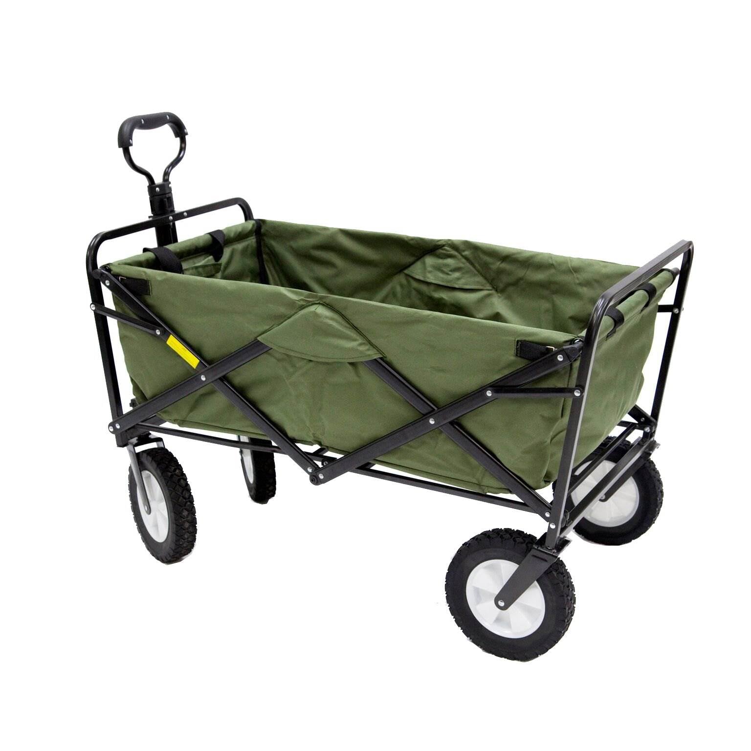 Mac Sports Collapsible Folding Steel Frame Garden Utility Cart, Green (Open Box)