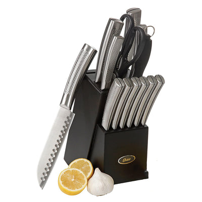 Oster Wellisford Stainless Steel Knife Cutlery Set with Block, 14 Piece (Used)