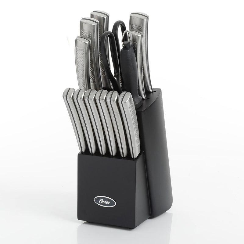 Oster Wellisford Stainless Steel Knife Cutlery Set with Block, 14 Piece (Used)