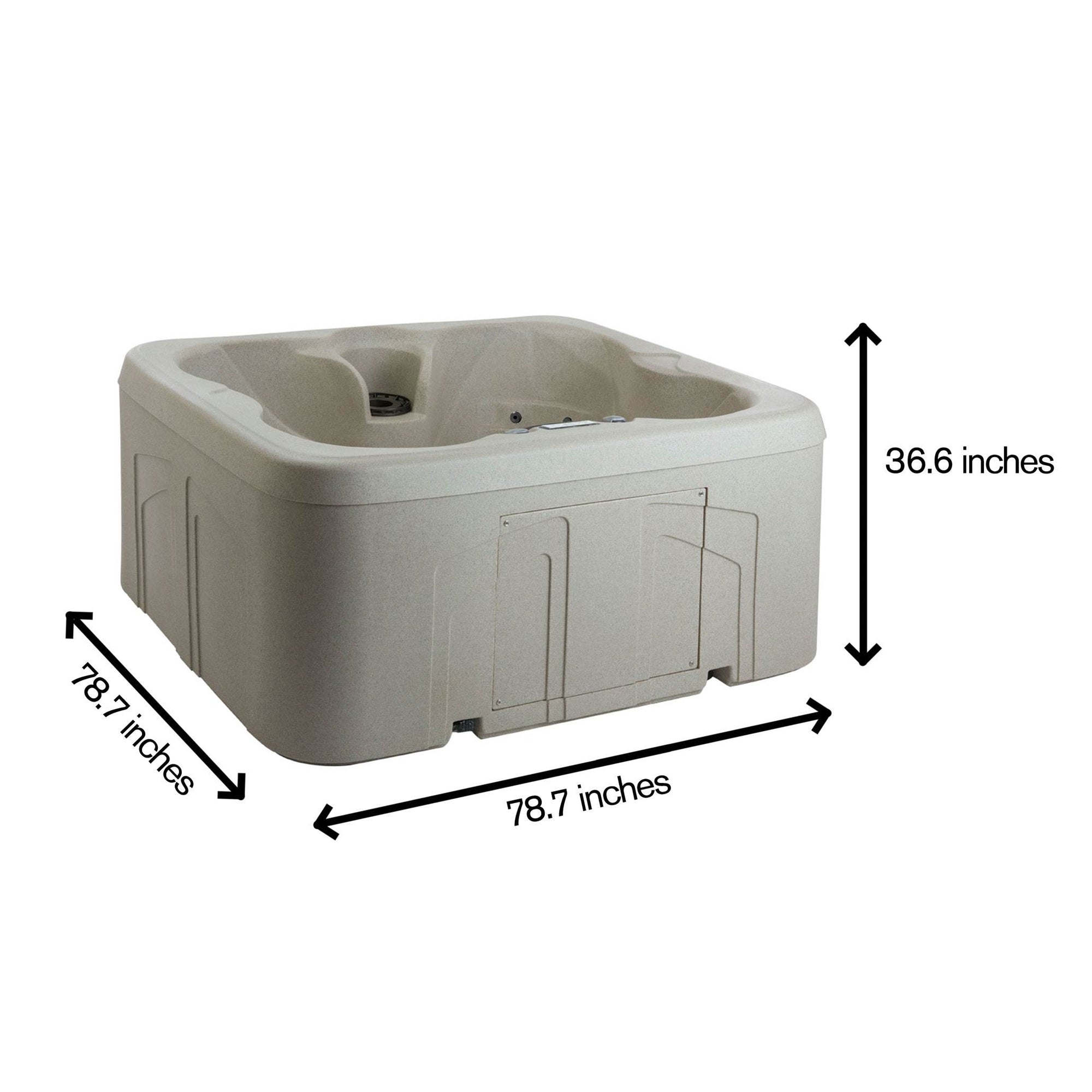 Lifesmart Spas Bermuda Rock Solid Simplicity 4-Person Spa with Cover and Steps