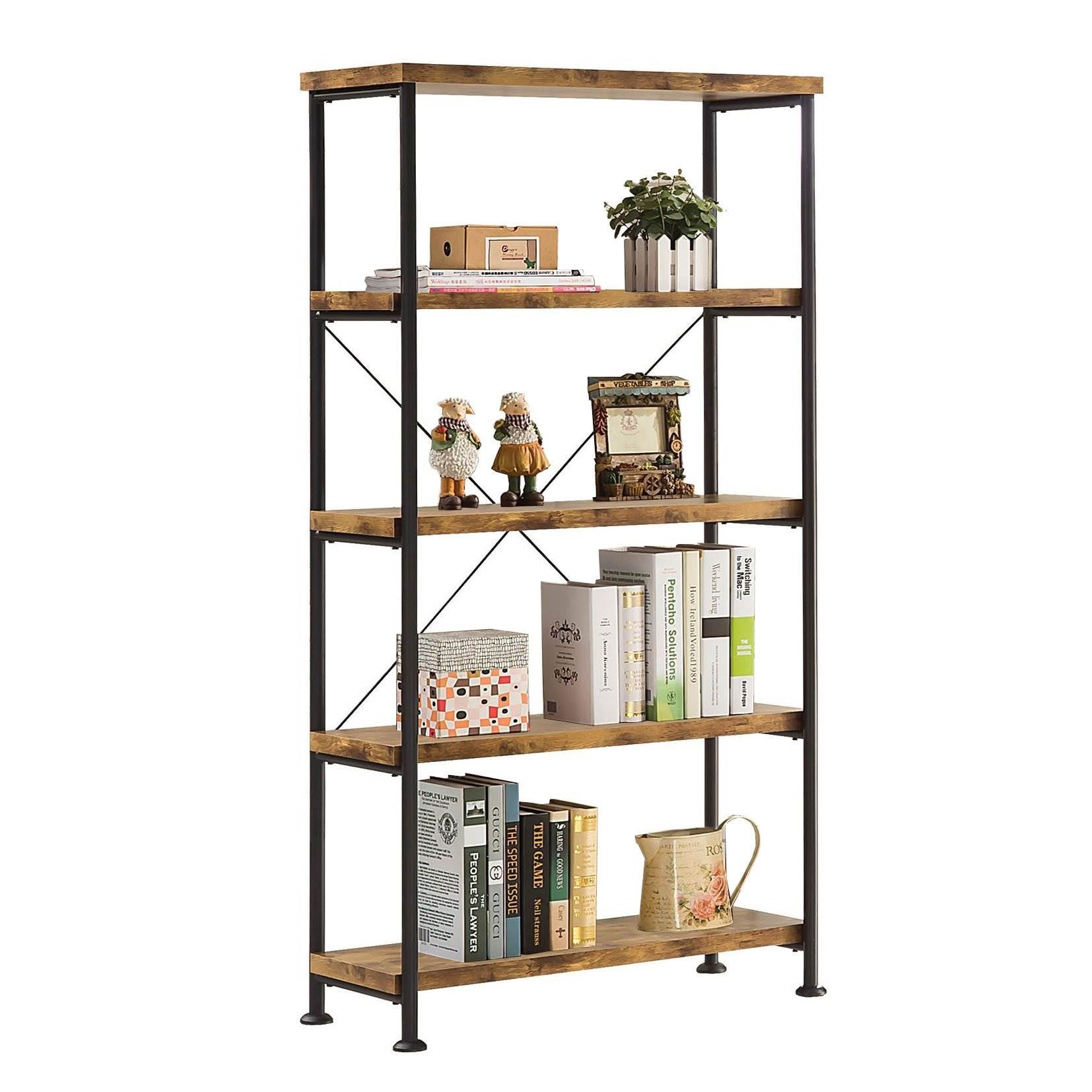 Coaster Furniture Barritt 5 Shelf Bookcase Shelf, Antique Nutmeg (For Parts)