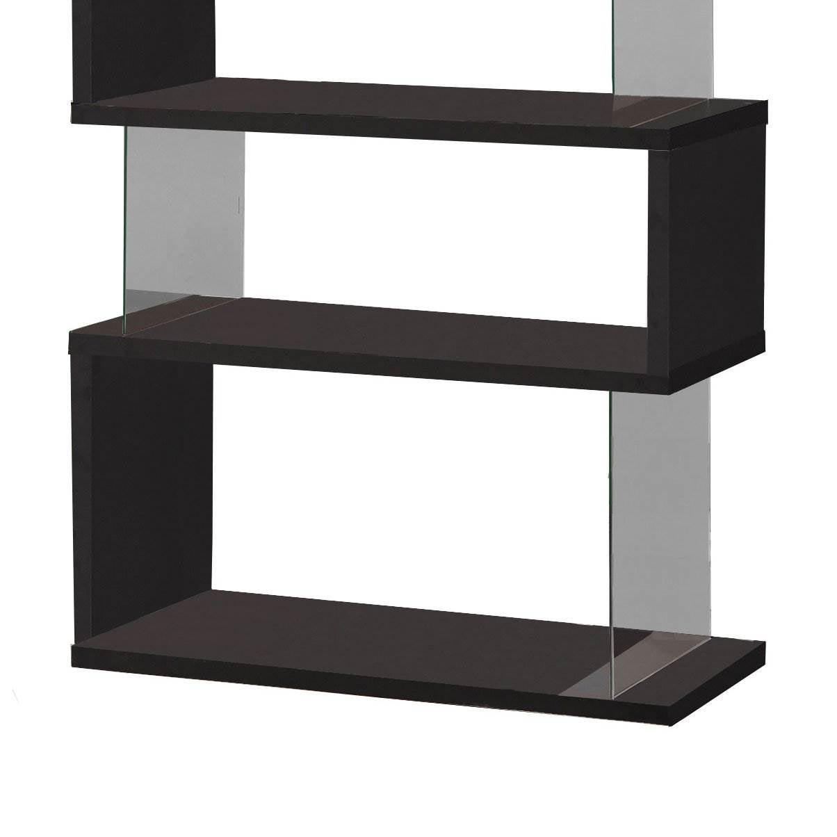 Coaster Home Furniture Asymmetrical Snaking Home Living Room Bookshelf, Black (Refurbished)