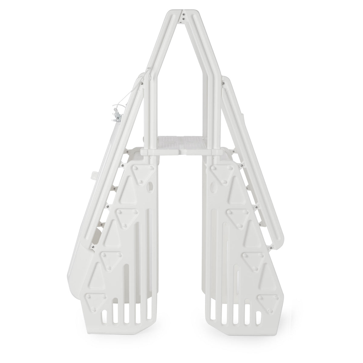 Vinyl Works Adjustable 24" Gated Entry Above Ground Pool Ladder White(For Parts)