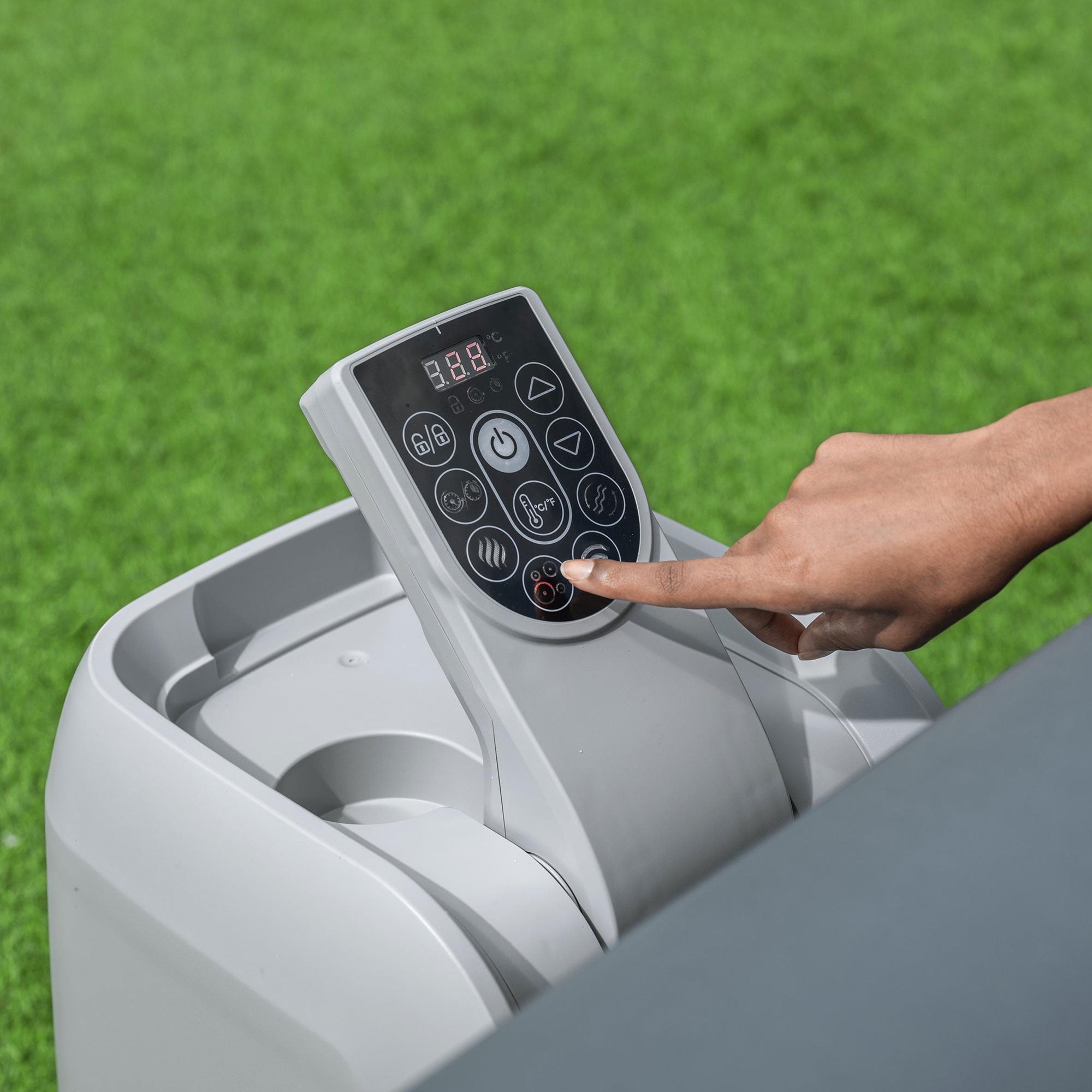 Coleman SaluSpa 4 Person Inflatable Outdoor AirJet Spa Hot Tub, Gray (Used) - VMInnovations