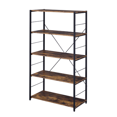 ACME Furniture Tesadea Display Shelving Unit Bookshelf, Weathered Oak & Black