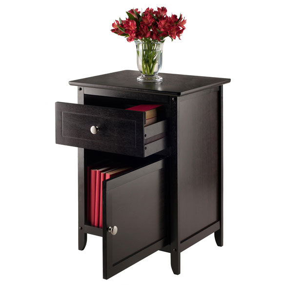 Winsome 25" Tall Wood Eugene Accent End Table Nightstand, Espresso (For Parts)