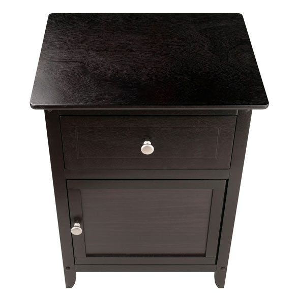 Winsome 25" Tall Wood Eugene Accent End Table Nightstand, Espresso (For Parts)