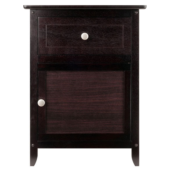 Winsome 25" Tall Wood Eugene Accent End Table Nightstand, Espresso (For Parts)