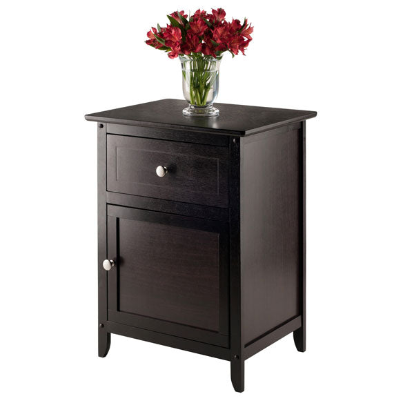 Winsome 25" Tall Wood Eugene Accent End Table Nightstand, Espresso (For Parts)