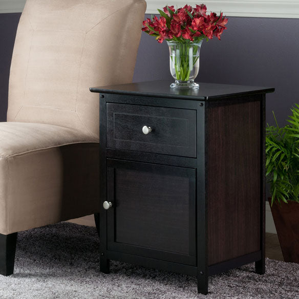 Winsome 25 Inch Tall Wood Eugene Accent End Table Cabinet Nightstand (Open Box)