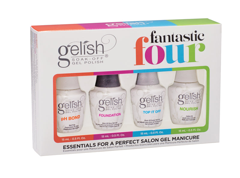 Gelish Fantastic Four Gel Polish Essentials Kit (Open Box) (2 Pack)