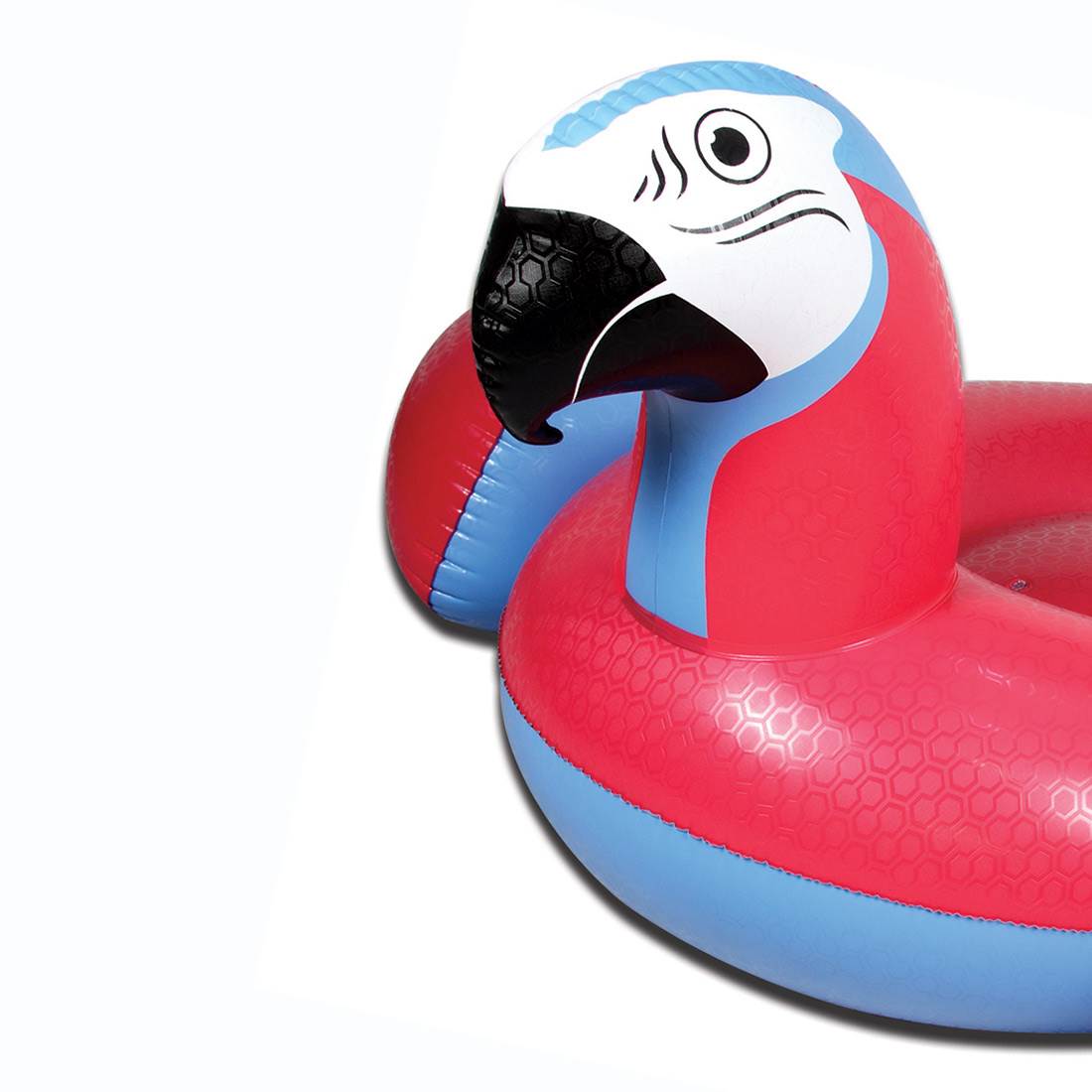 Margaritaville Swimming Pool Rideable Parrot Inflatable Float, Red (Open Box)