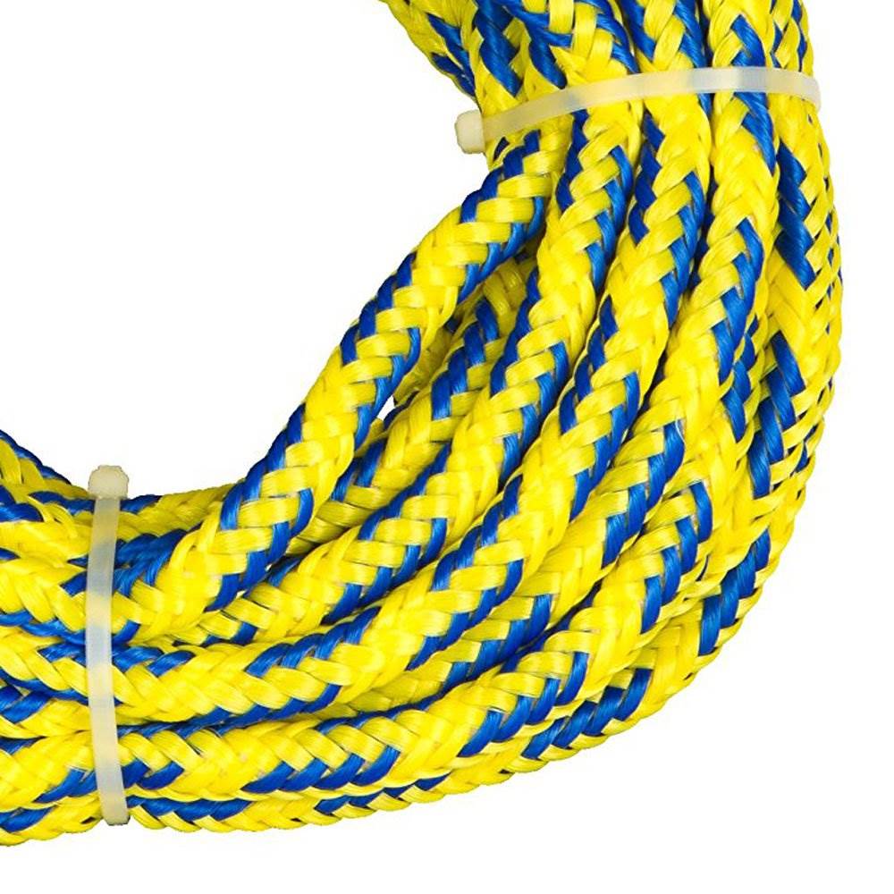 OBrien 60 Foot Long 2375 Pound 2 Person Tube Tow Rope, Blue & Yellow (Open Box)