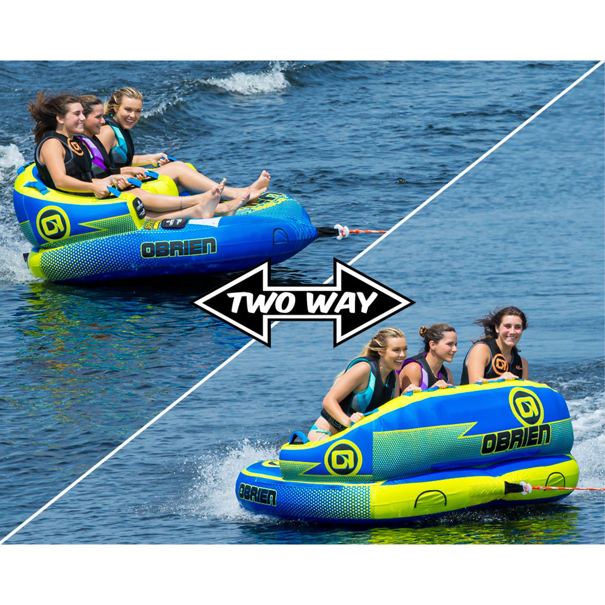 O'Brien Watersports Barca 3 Kickback Inflatable 3 Person Towable Boat Tube Raft - VMInnovations