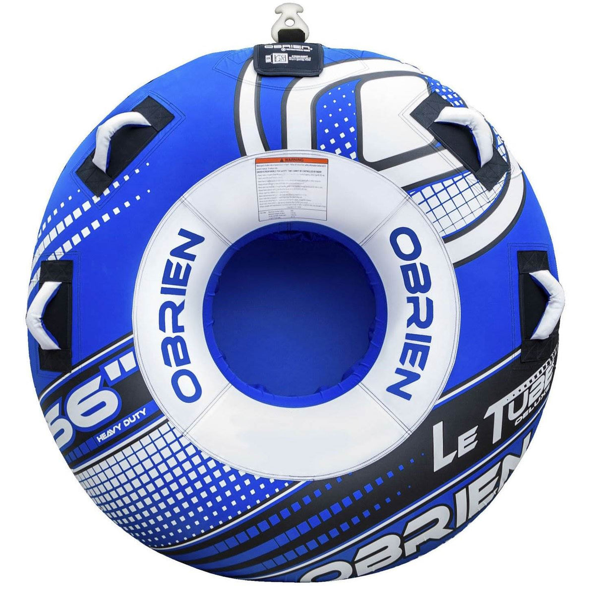 O'Brien Le Tube Deluxe 56 Inch Towable Tube with Oval Shock Ball & Rope Float