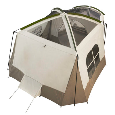 Wenzel Klondike 16' x 11' 8 Person Outdoor Camping Tent with Screen Room, Green
