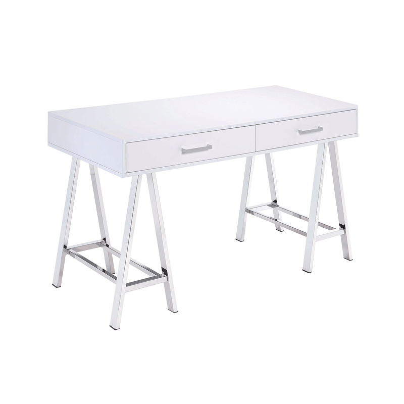 ACME Furniture Coleen Writing Computer Gaming Home Office Desk Table, White