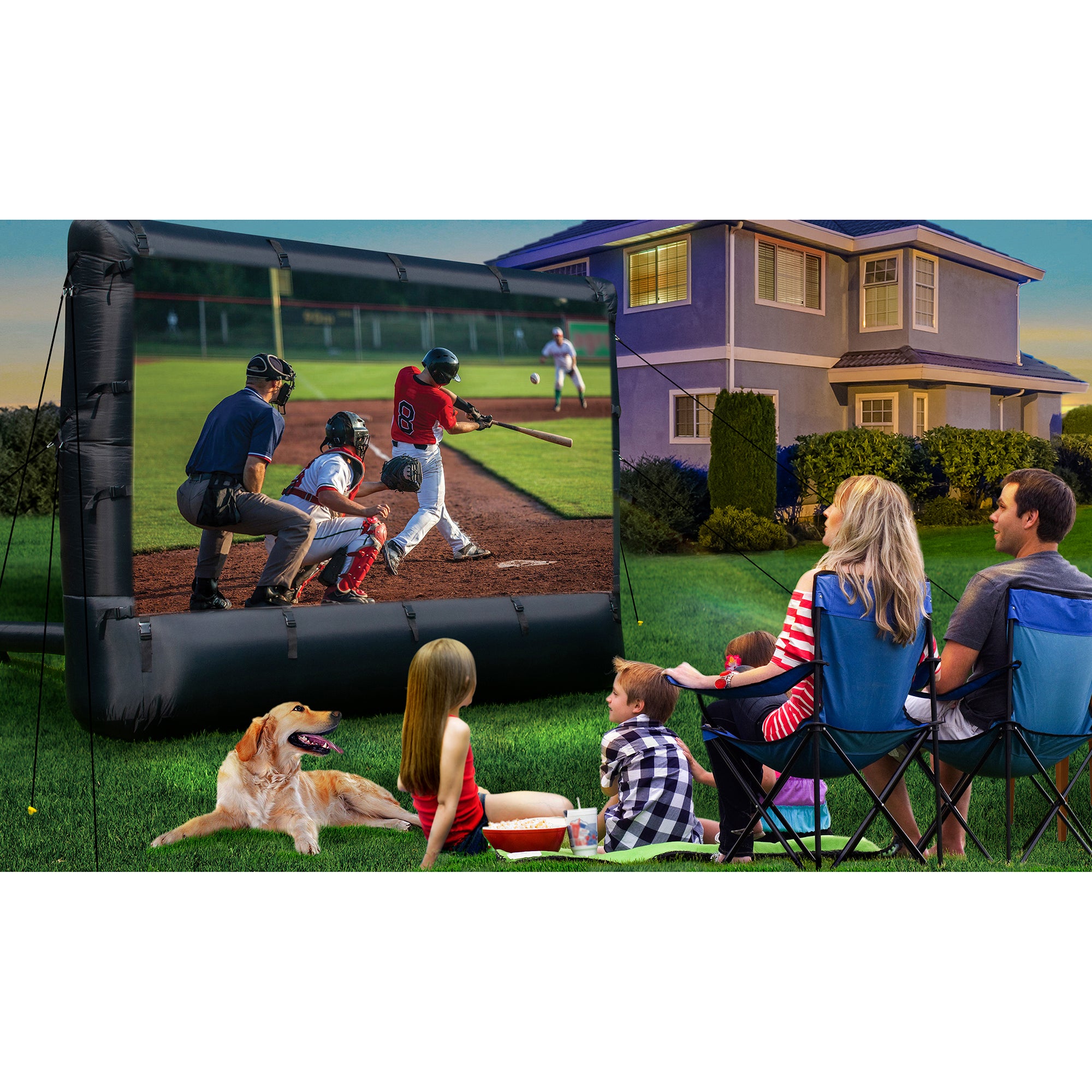 Airflowz 9.5' Inflatable Widescreen Movie Projection Screen w/Blower (2 Pack) - VMInnovations
