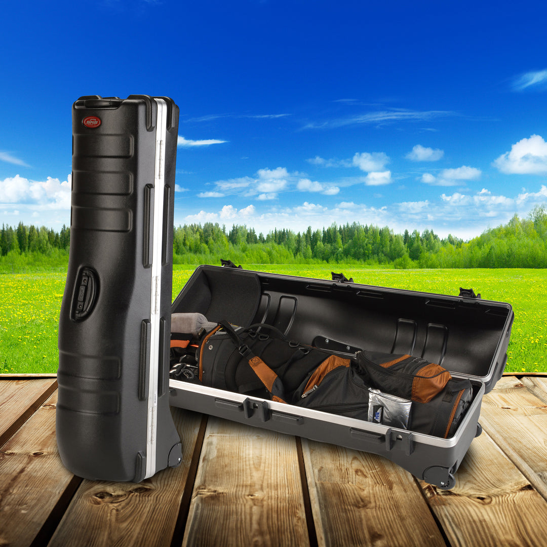 SKB Cases Deluxe ATA Hard Plastic Storage 2 Wheeled Cart Golf Bag Travel Case - VMInnovations