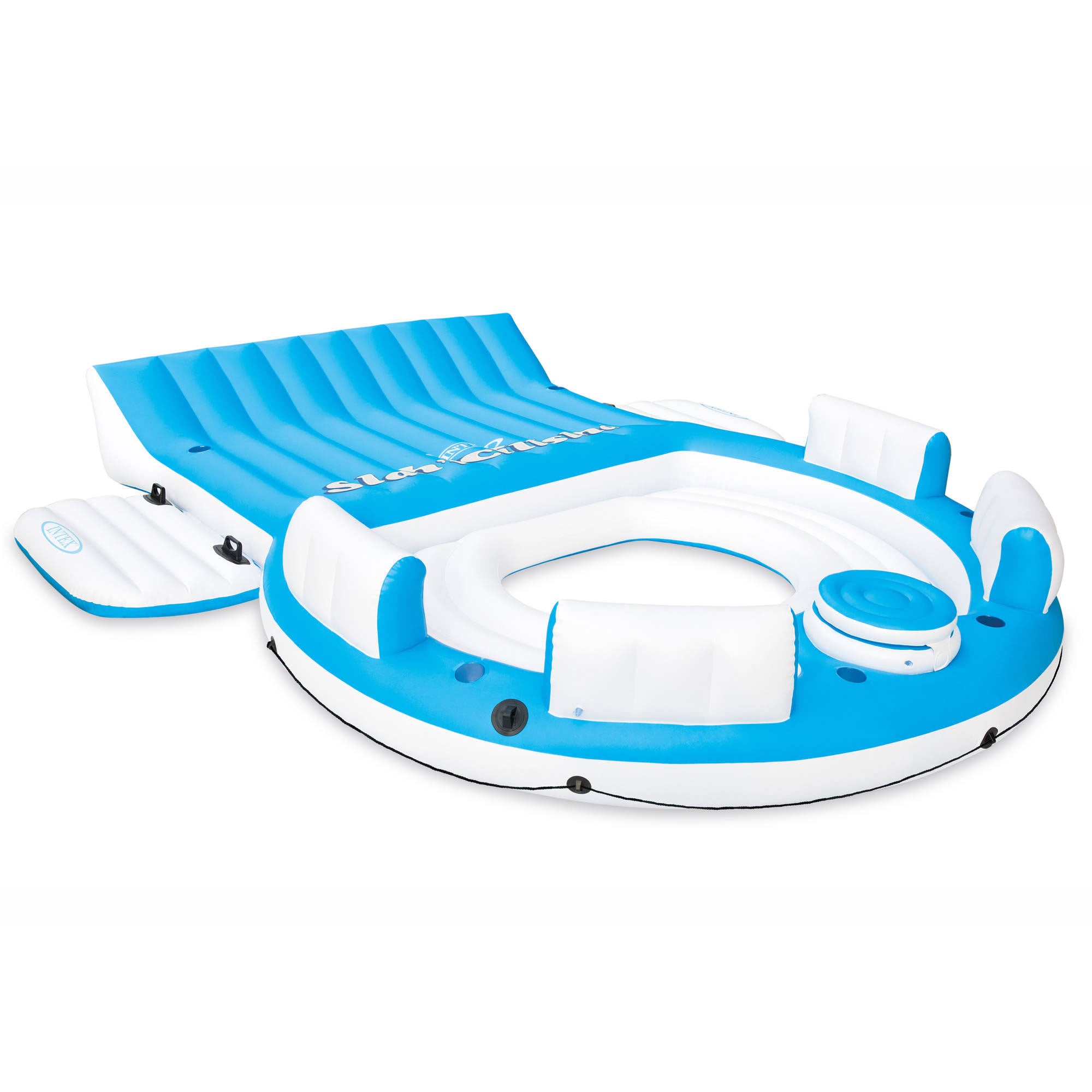 Intex 7-Person Inflatable Island Pool Lake Raft Lounger for Adults (2 Pack)