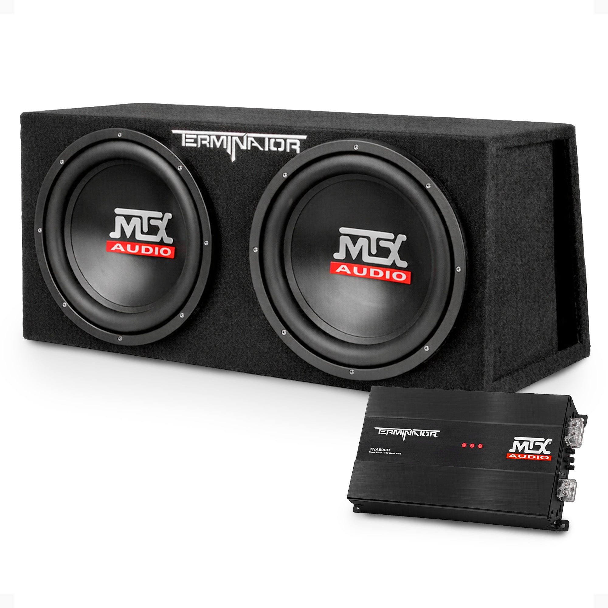 MTX TNP212DV 12-Inch 2000-Watt Dual Loaded Subwoofer Enclosure with Amplifier - VMInnovations