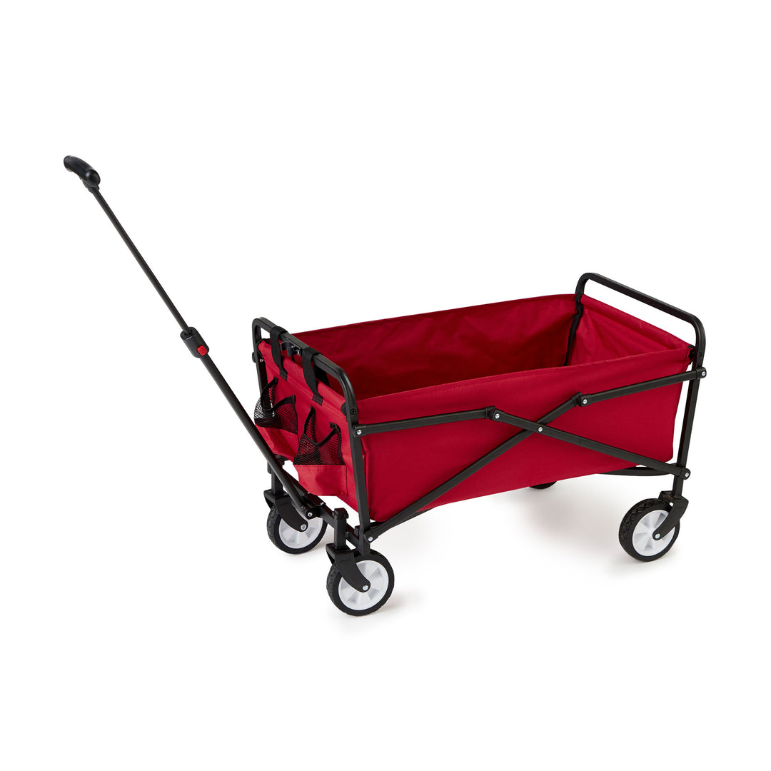 Seina Steel Compact Collapsible Folding Outdoor Portable Utility Cart in Red - VMInnovations
