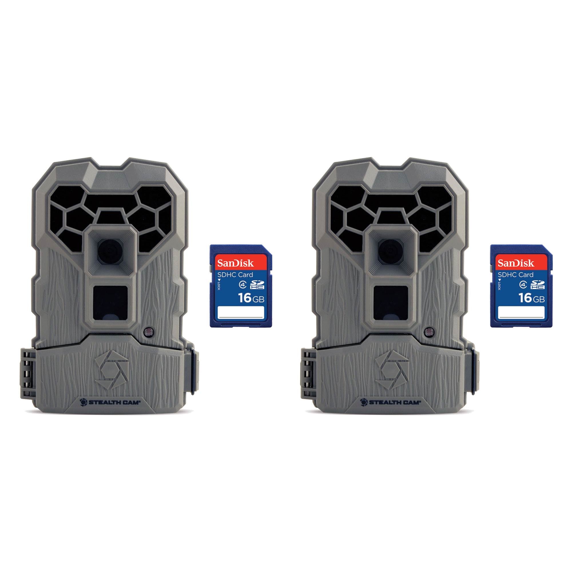 Stealth Cam QS12 10MP Infrared Hunting Scouting Game Camera, 2 Pack + SD Cards