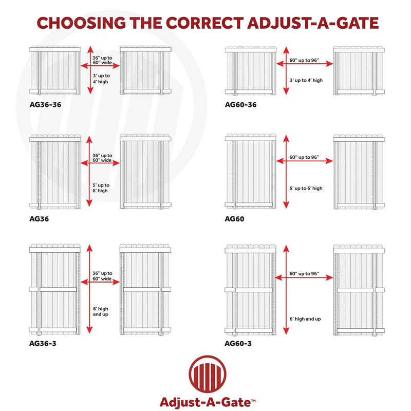 Adjust-A-Gate Steel Frame Gate Building Kit, 36"-60" Wide Opening Up To 7&