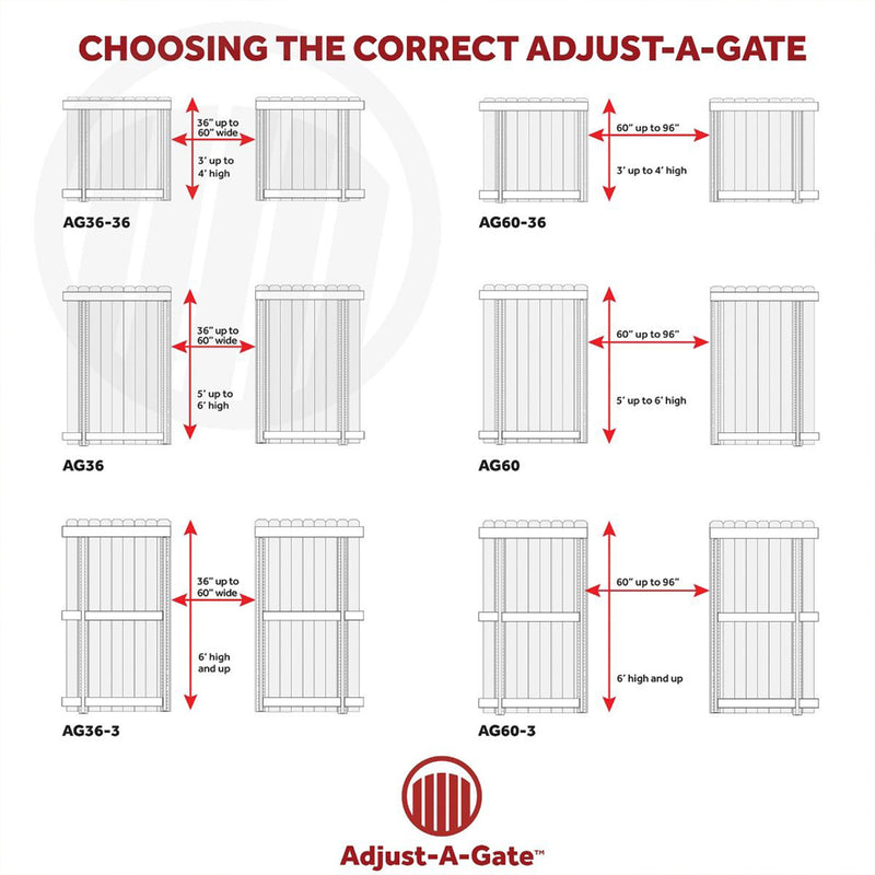 Adjust-A-Gate Steel Frame Gate Building Kit, 60"-96" Wide Opening Up To 6&