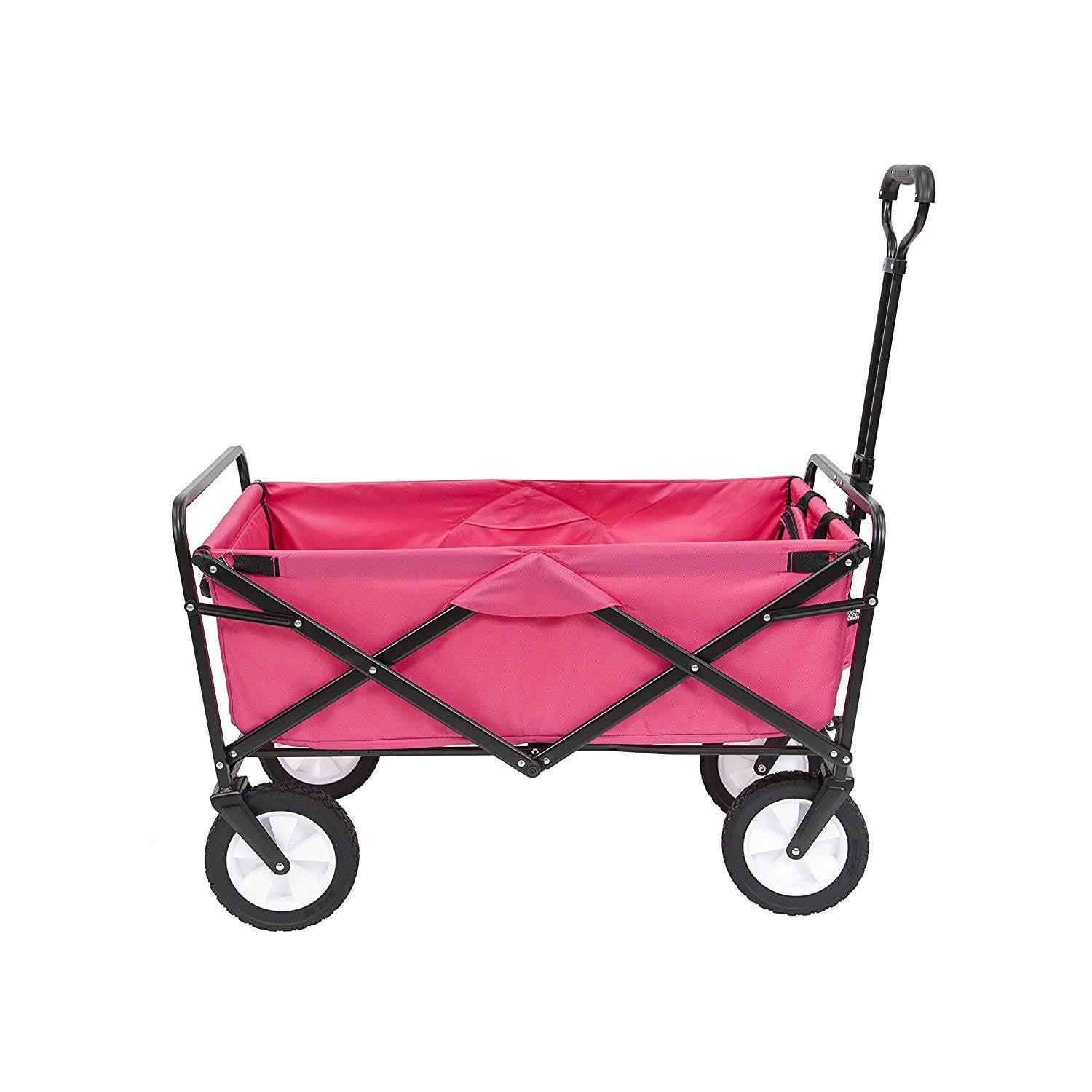 Mac Sports Durable Folding Outdoor Garden Utility Wagon Cart, Pink (Open Box) - VMInnovations
