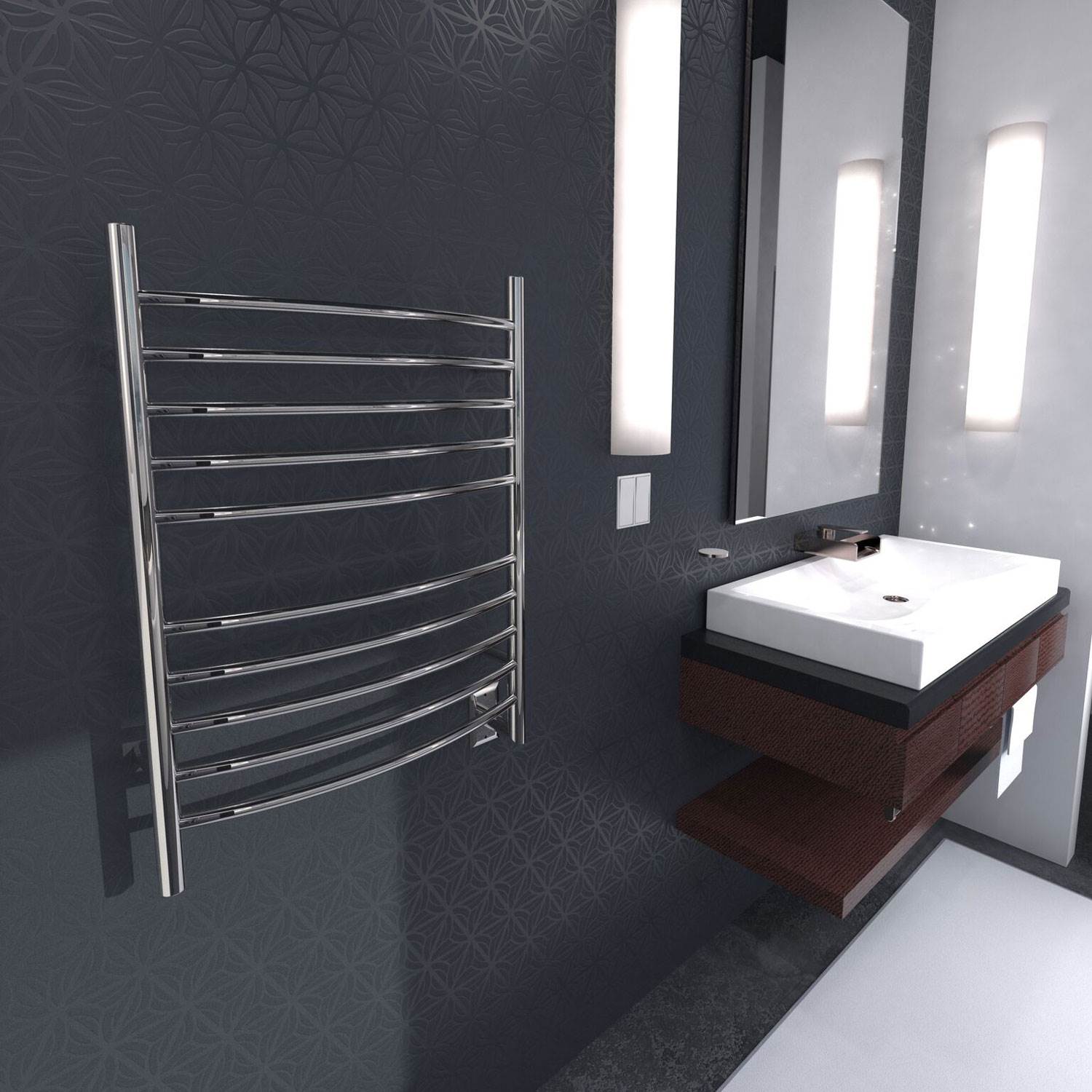 Amba Radiant Hardwired Curved 10 Bar Electric Bathroom Towel Warmer (Used)