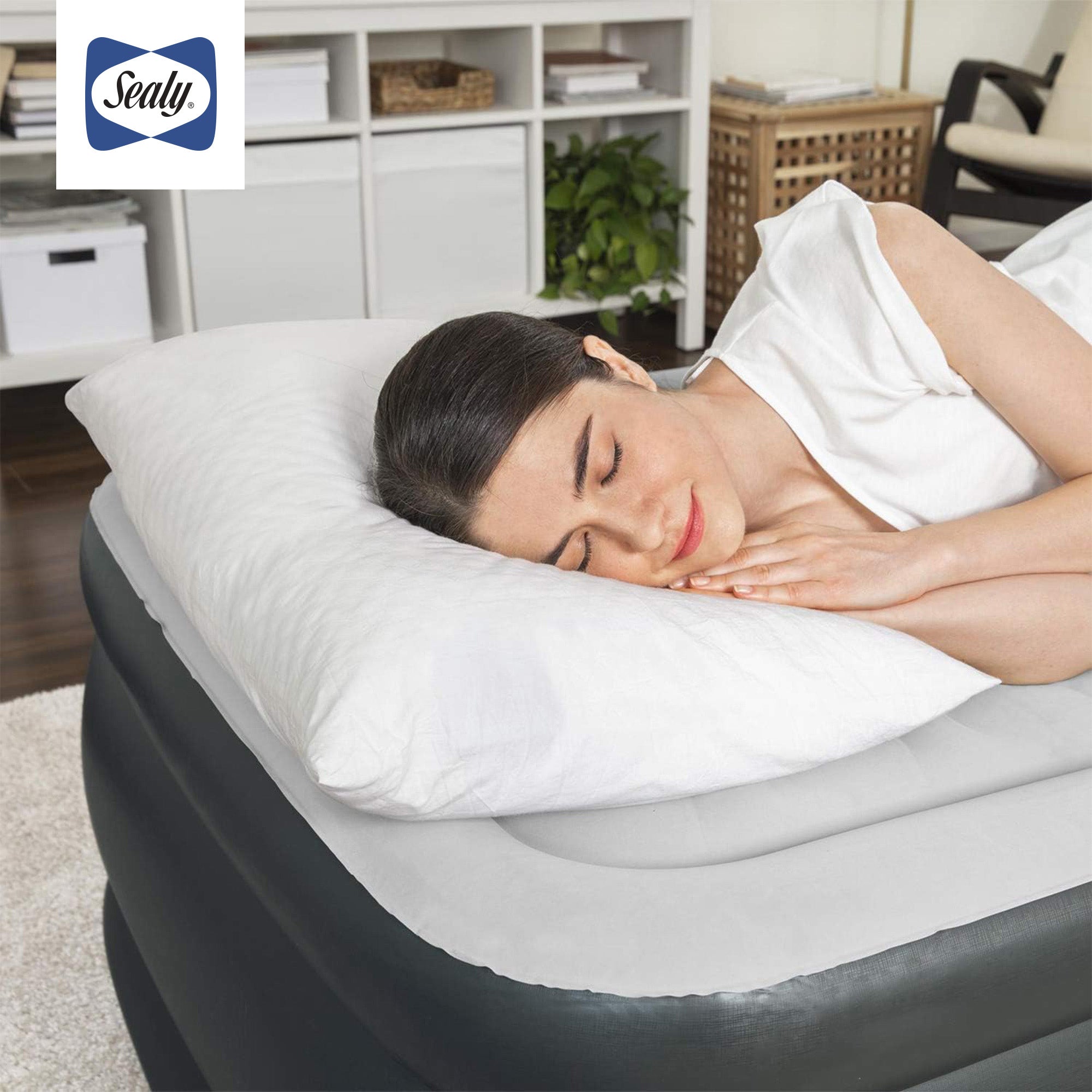 Sealy Tritech 20 Inch Inflatable Mattress Twin Airbed w/ Built-In Pump (Used) - VMInnovations