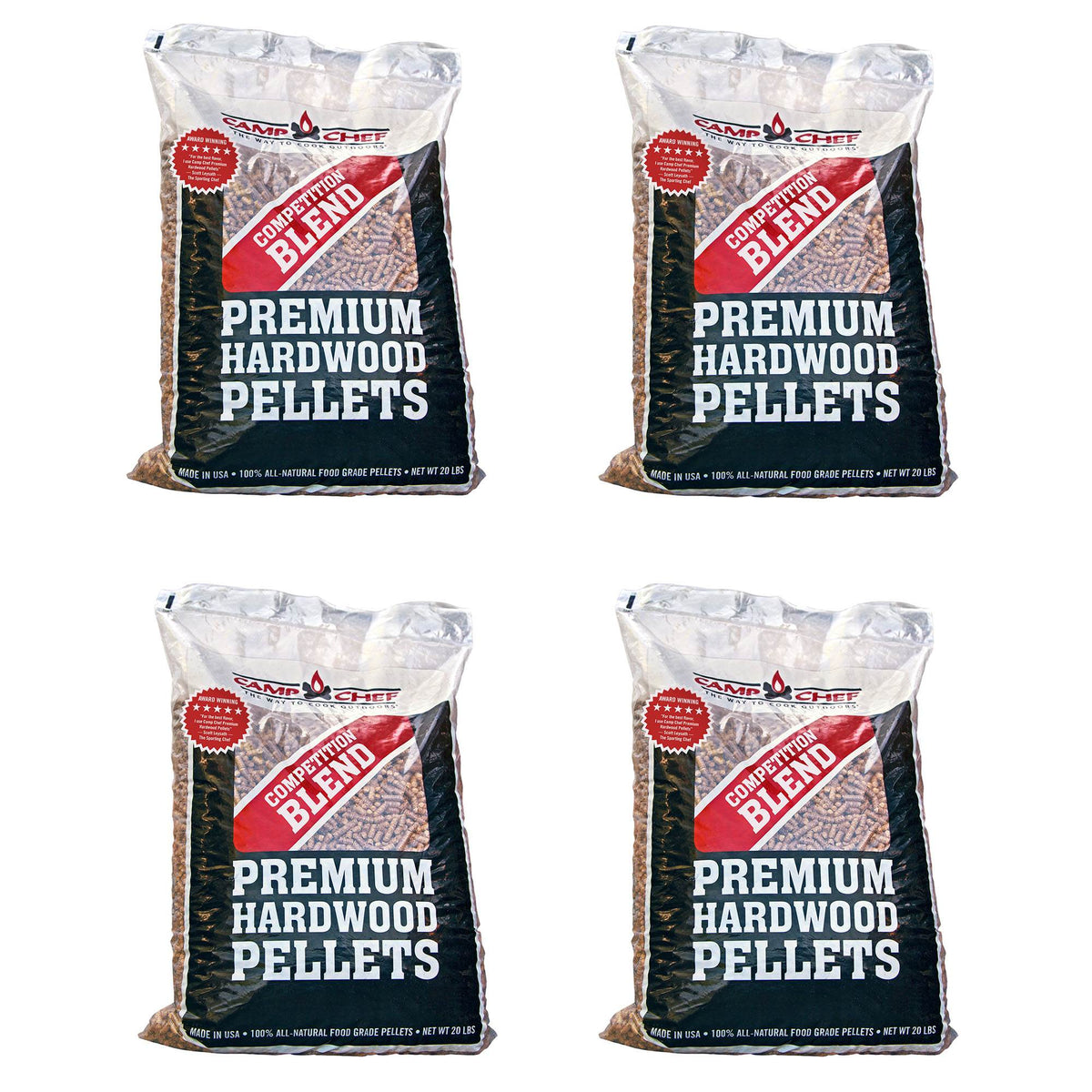 Camp Chef Smoker Grill Competition Blend Hardwood Pellets, 20 lbs (4 Pack)