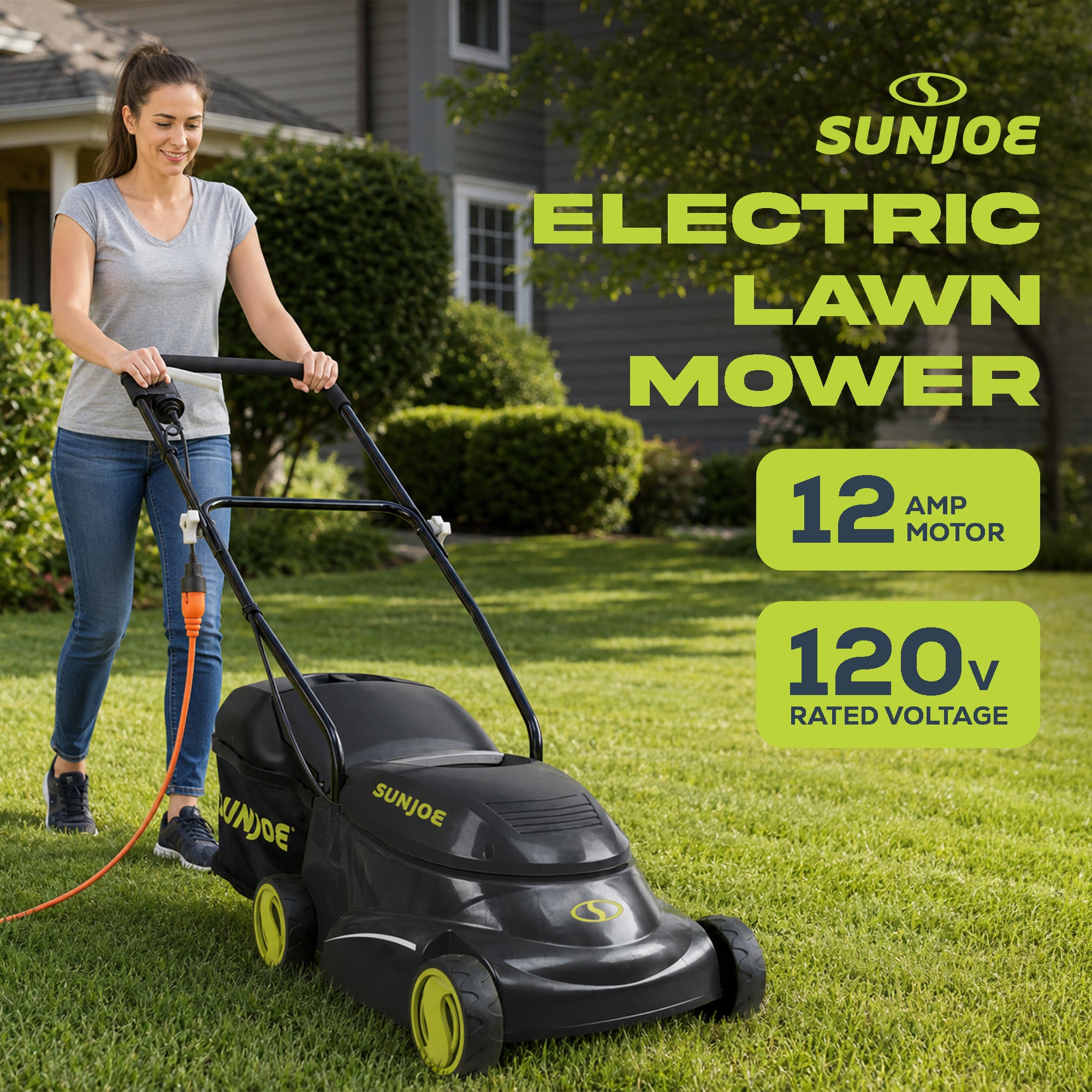 Sun Joe MJ401E 14" 12 Amp Home Electric Corded Push Behind Lawn Mower(For Parts)