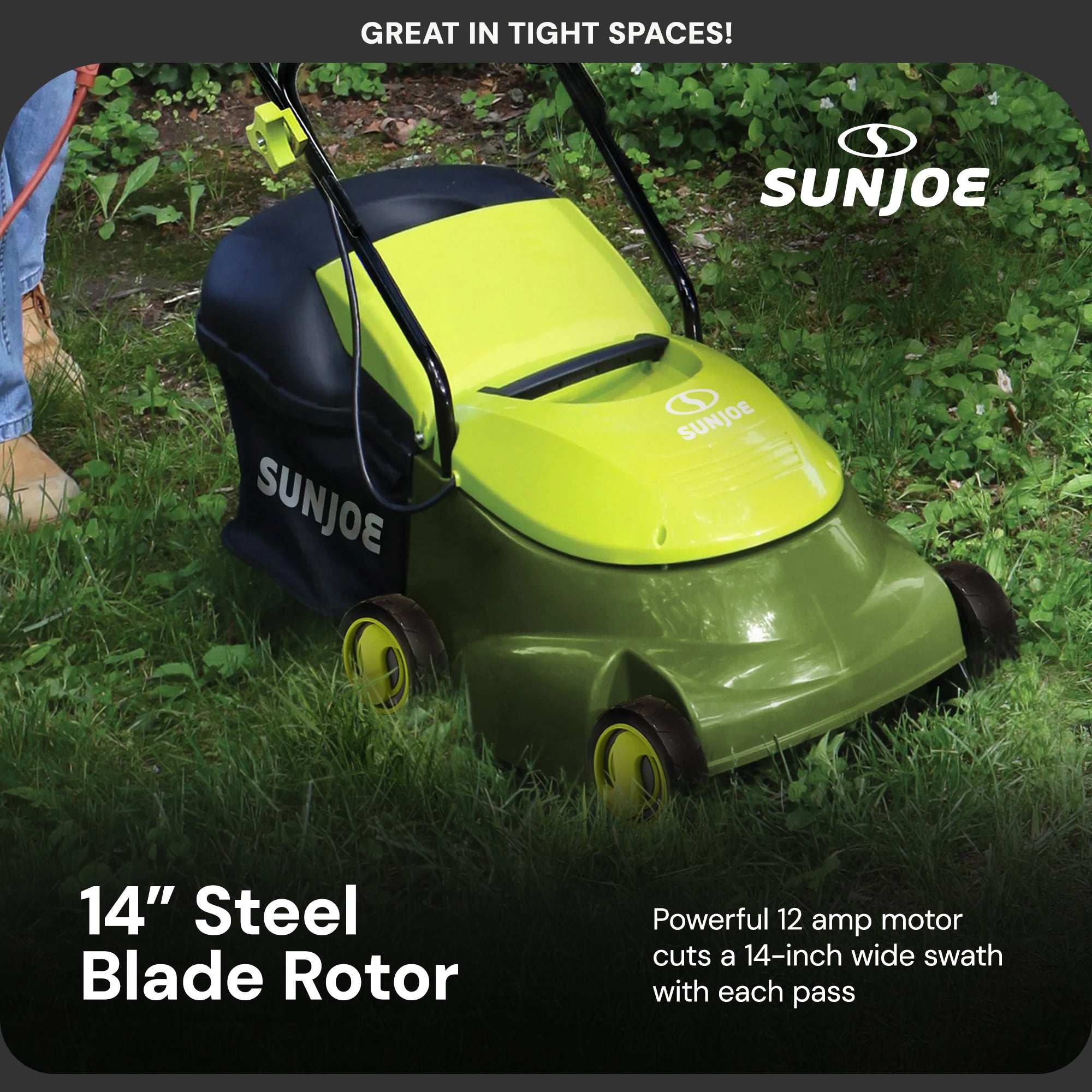 Sun Joe MJ401E 14" 12 Amp Home Electric Corded Push Behind Lawn Mower(For Parts) - VMInnovations