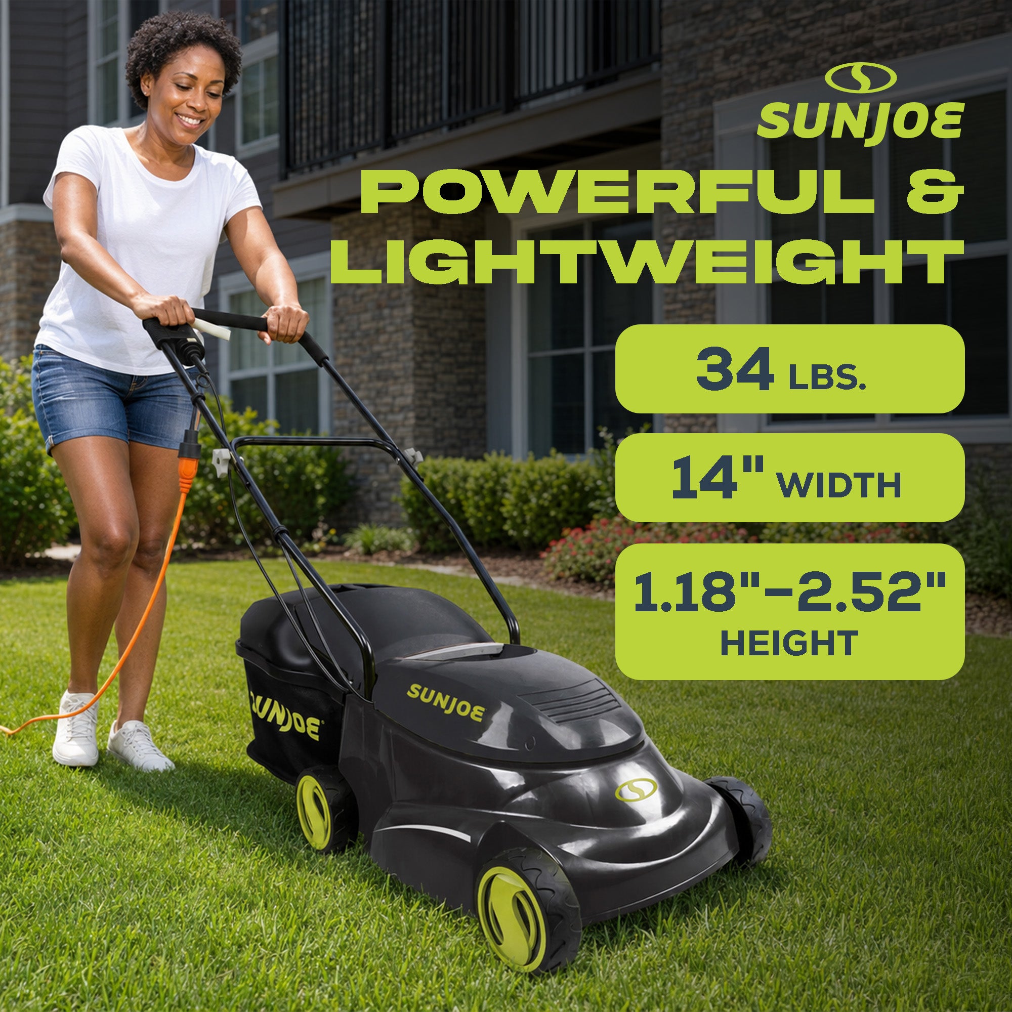Sun Joe MJ401E 14" 12 Amp Home Electric Corded Push Behind Lawn Mower(For Parts)