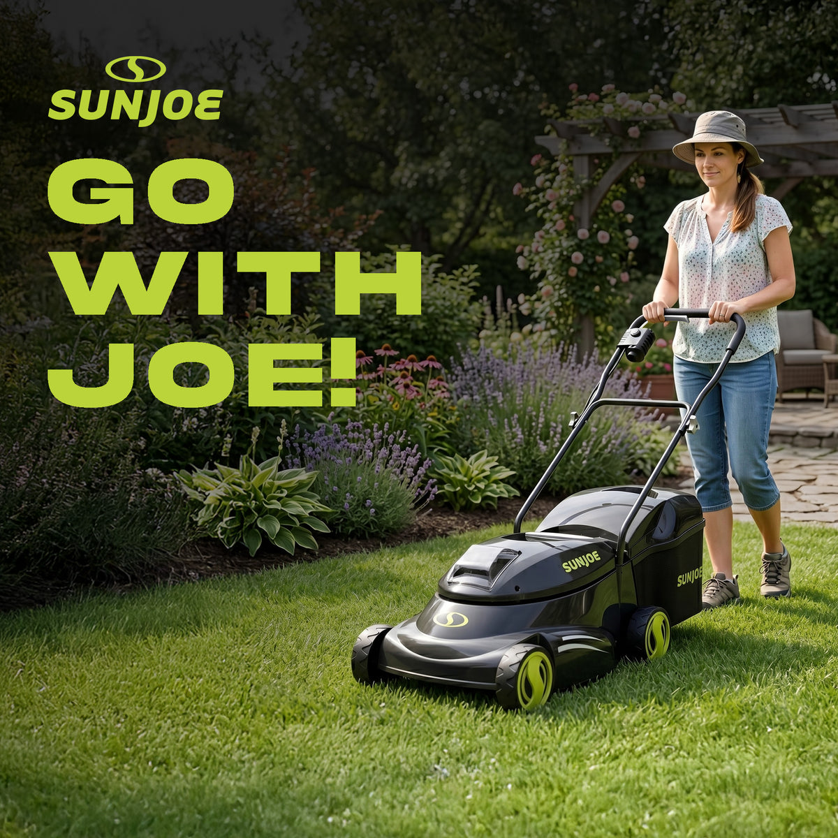 Sun Joe Cordless Electric 14" Push Behind Lawn Grass Mower, Green (For Parts) - VMInnovations