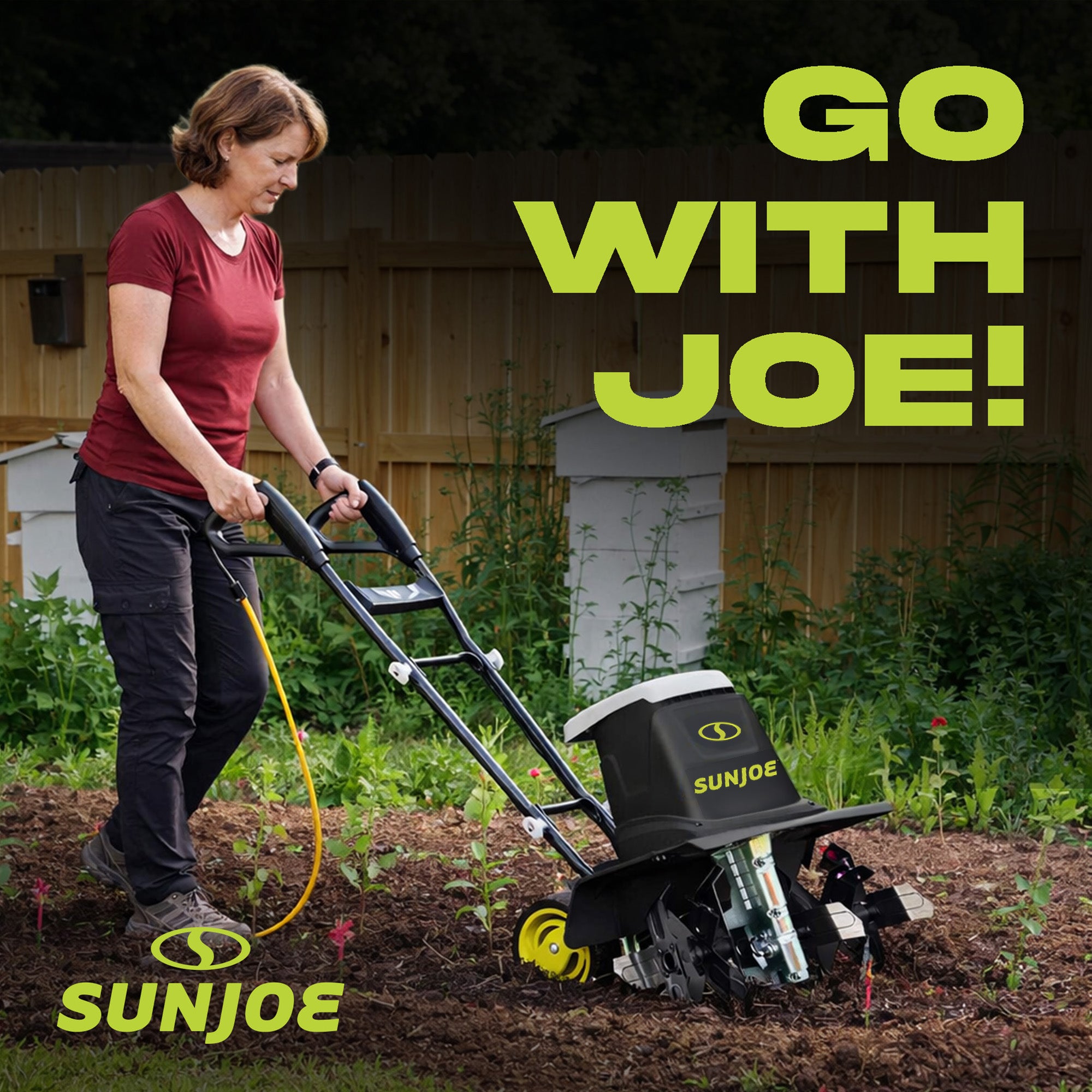 Sun Joe Electric Garden Tiller, Steel Tines, 13.5 Amp, 16 Inch, Black(For Parts)