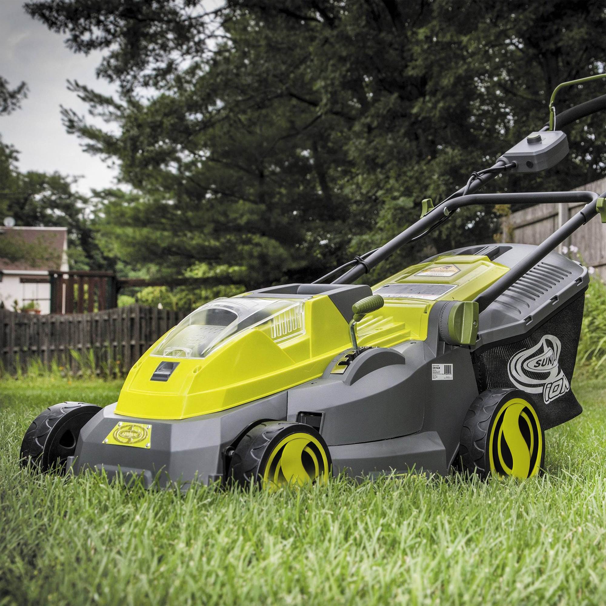 Sun Joe ION16LM iON 40V 4.0 Ah Cordless 16 Inch Push Behind Lawn Mower, Green