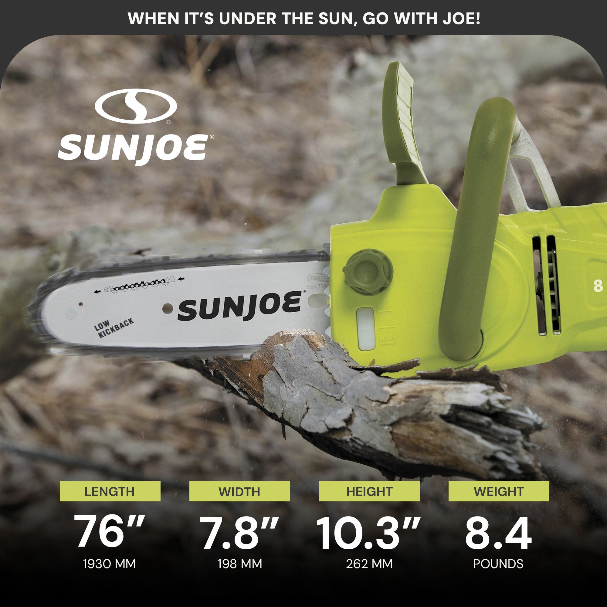 Sun Joe 120V Convertible Pole Chainsaw, Electric Trimmer 8.6’, Green (Used) - VMInnovations